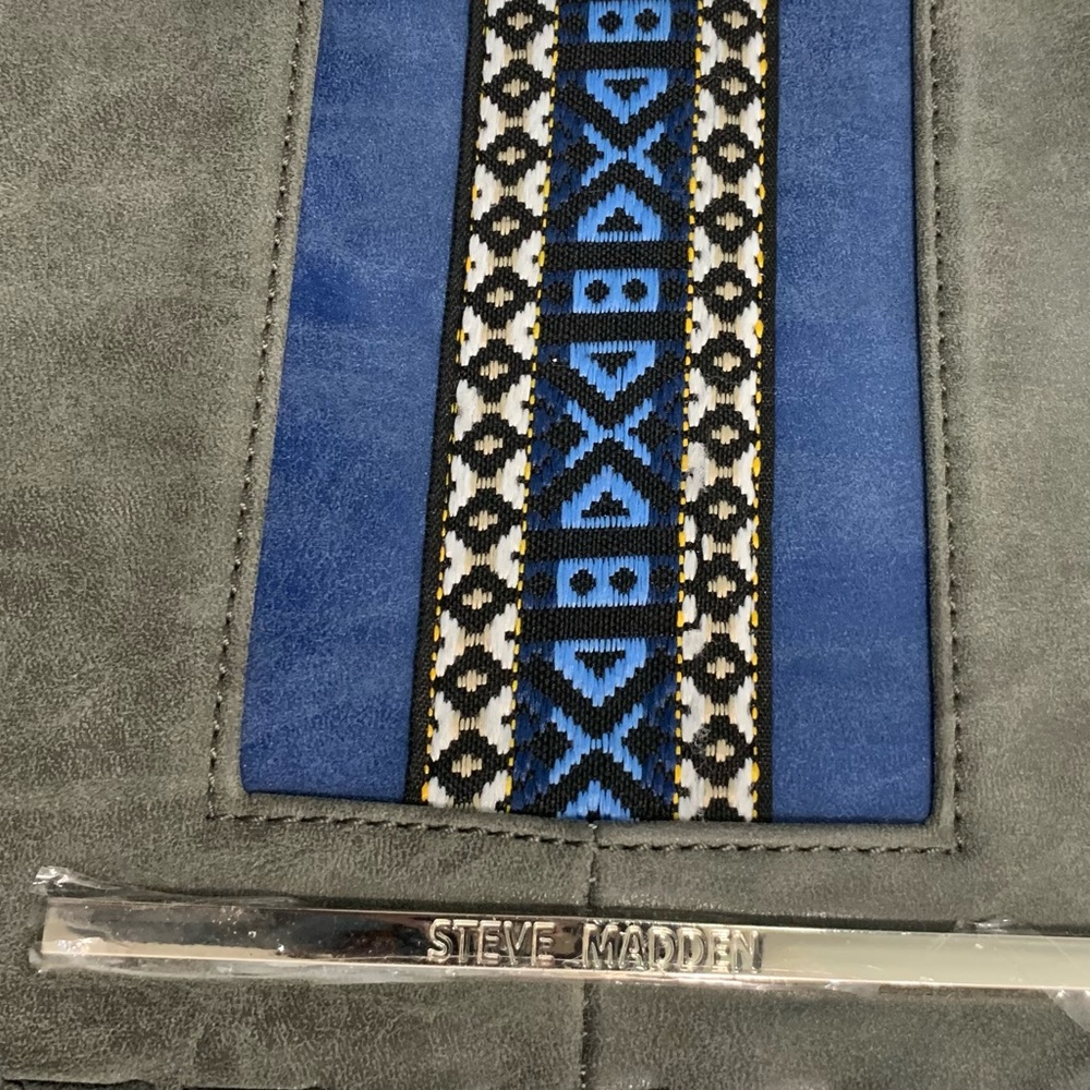 STEVE MADDEN Gray & Blue Crossbody Messenger Bag - Picture 15 of 16